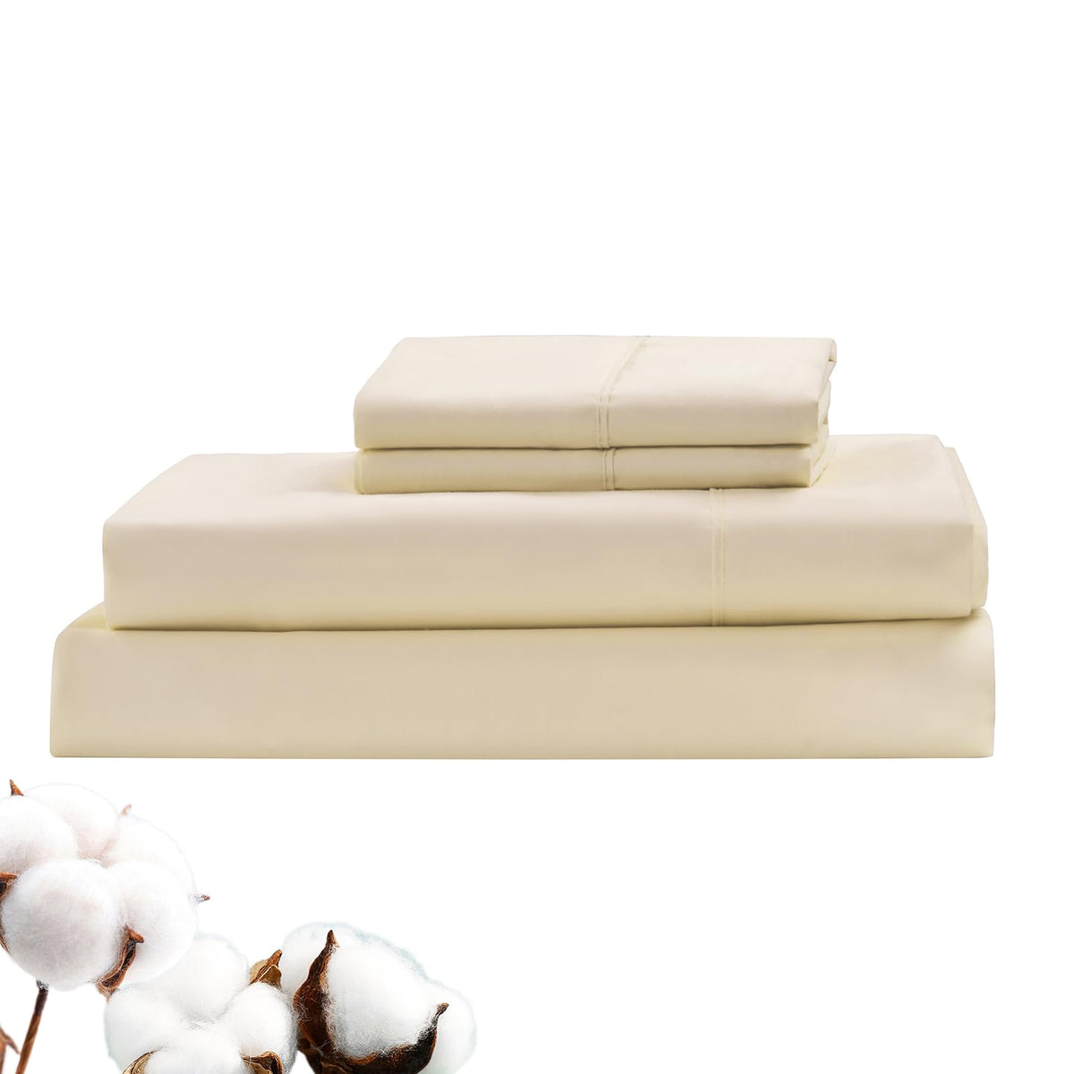 LINENLINK Hotel-Quality 100% Cotton Bed Sheet Set
