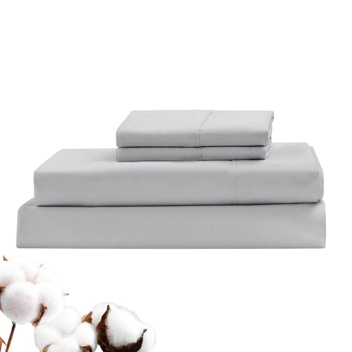 LINENLINK Hotel-Quality 100% Cotton Bed Sheet Set