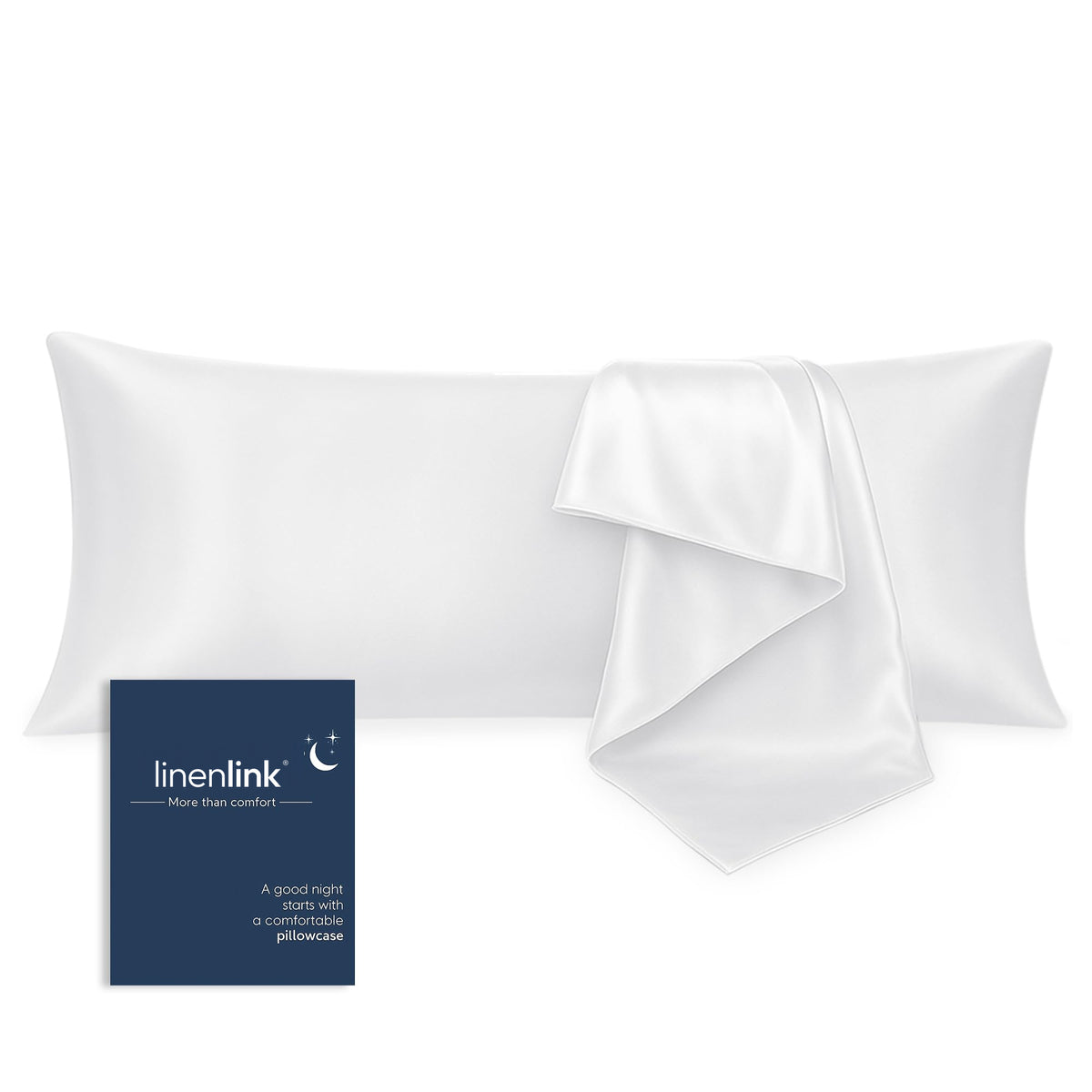 LINENLINK Silky Satin Pillowcases, 2 Pack