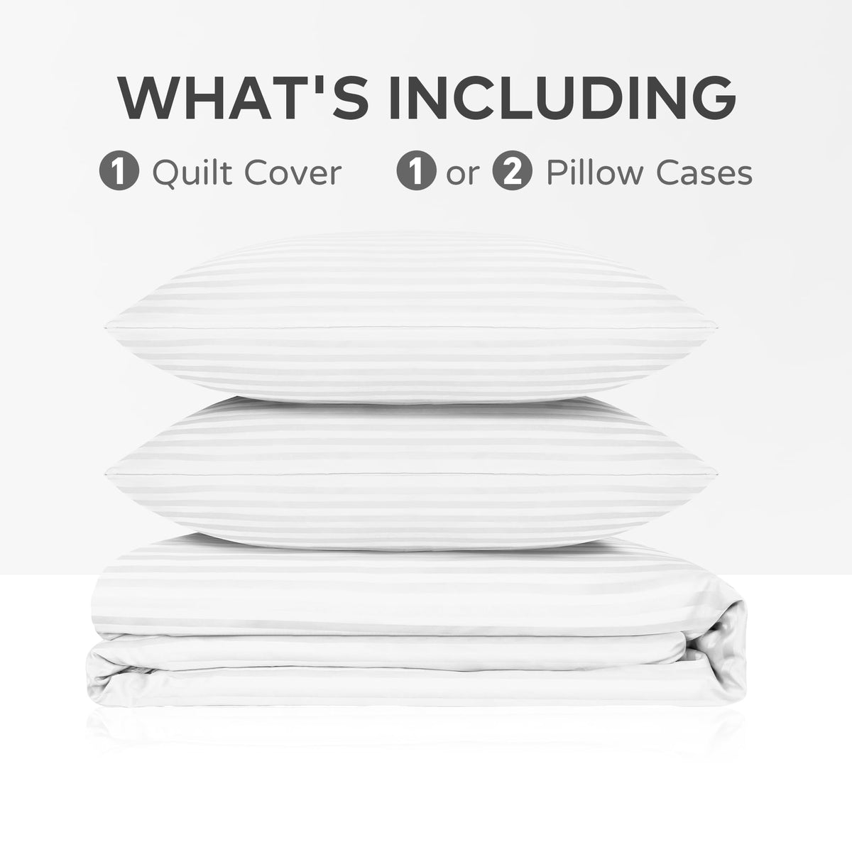 LINENLINK Hotel-Quality Stripe Quilt Cover Set