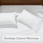 LINENLINK Cotton Rich Sheet Set – Naturally Soft Bedding 4-Piece Set with 40CM Deep Pocket Fitted Sheet, Flat Sheet & Envelope Pillowcase