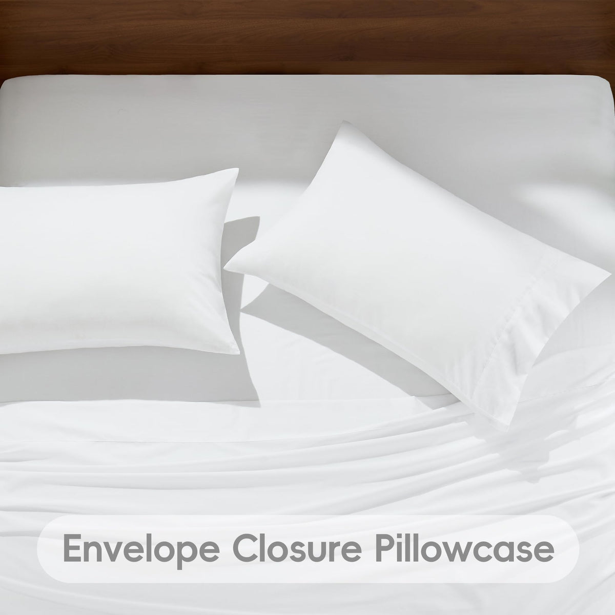 LINENLINK Cotton Rich Sheet Set – Naturally Soft Bedding 4-Piece Set with 40CM Deep Pocket Fitted Sheet, Flat Sheet & Envelope Pillowcase