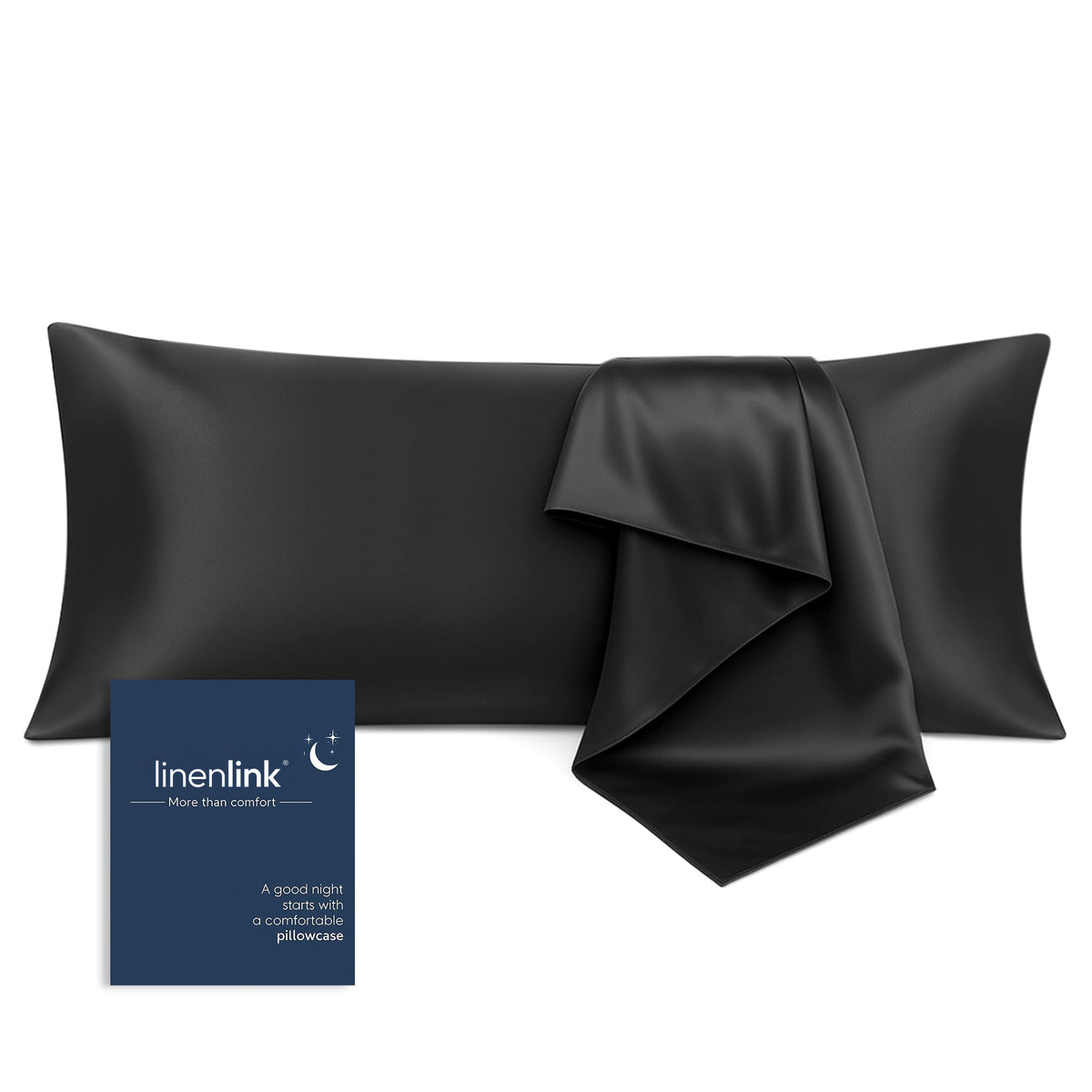 LINENLINK Silky Satin Pillowcases, 2 Pack