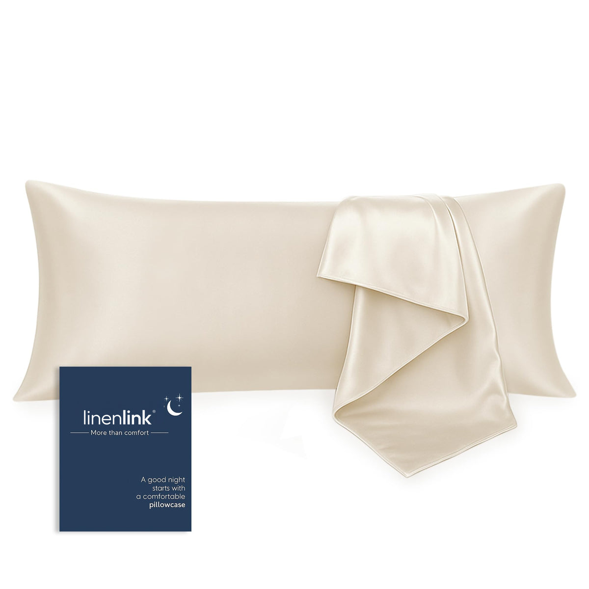 LINENLINK Silky Satin Pillowcases, 2 Pack