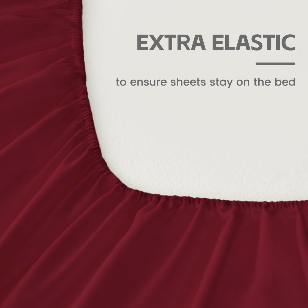 LINENLINK 1800TC Microfibre Fitted Sheet & 2 Pillowcases