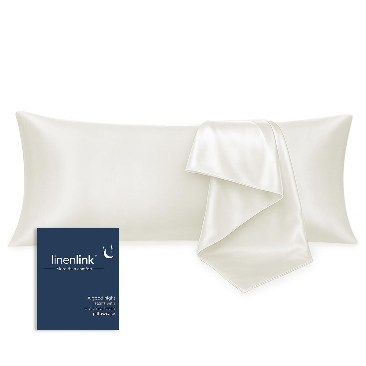 LINENLINK Silky Satin Pillowcases, 2 Pack