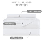 LINENLINK Cotton Rich Sheet Set – Naturally Soft Bedding 4-Piece Set with 40CM Deep Pocket Fitted Sheet, Flat Sheet & Envelope Pillowcase