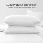 LINENLINK Hotel-Quality Stripe Quilt Cover Set