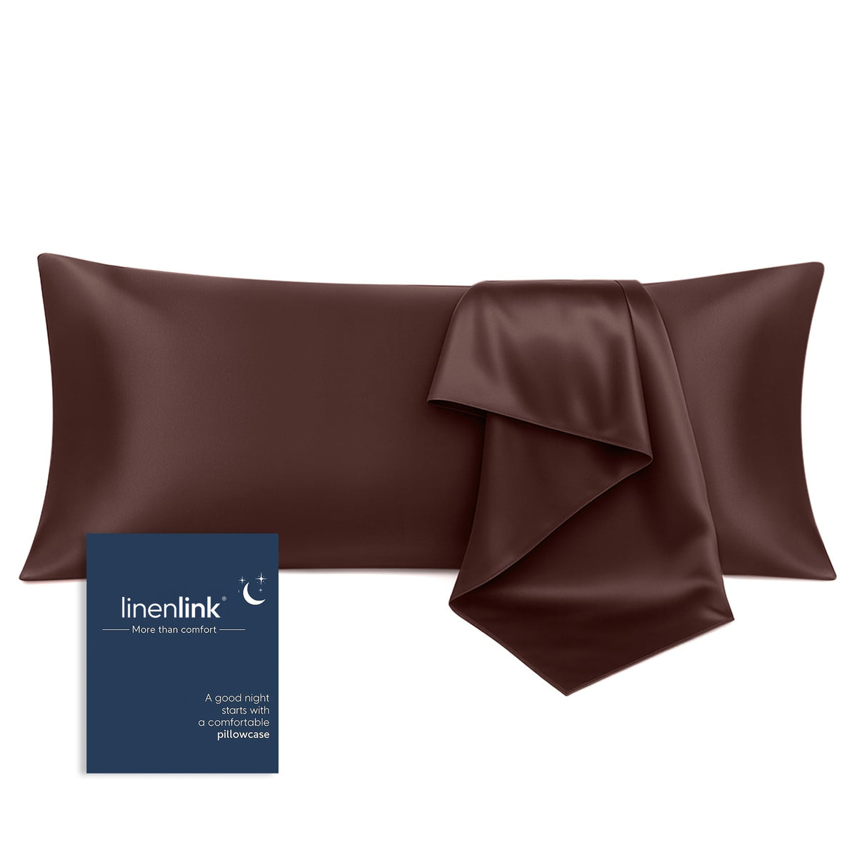 LINENLINK Silky Satin Pillowcases, 2 Pack