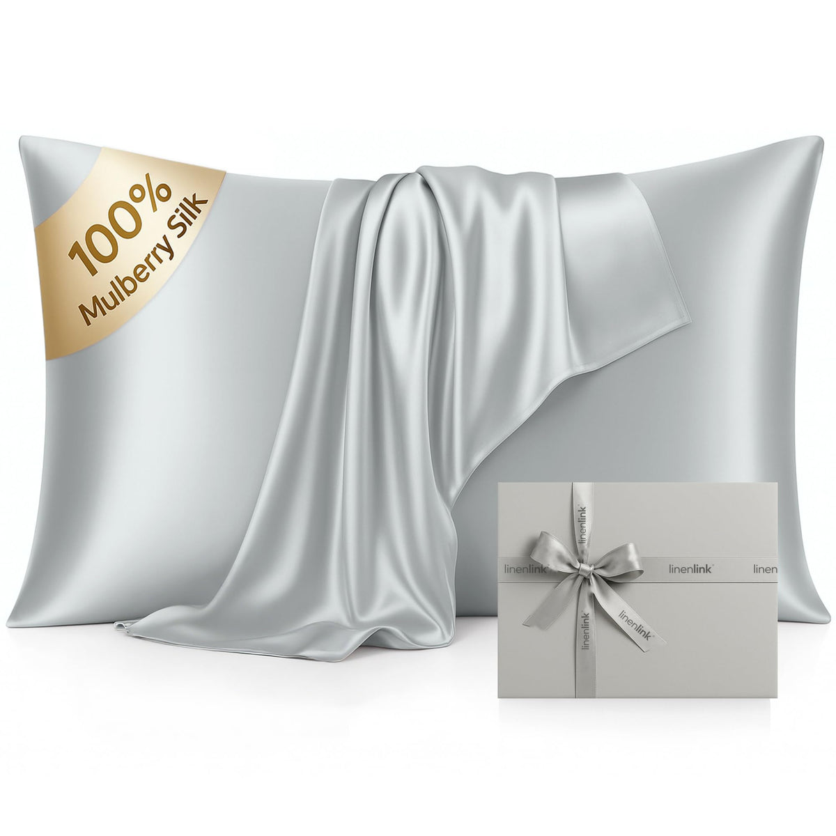 LINENLINK 100% Mulberry Silk Pillowcase, 1 Pack
