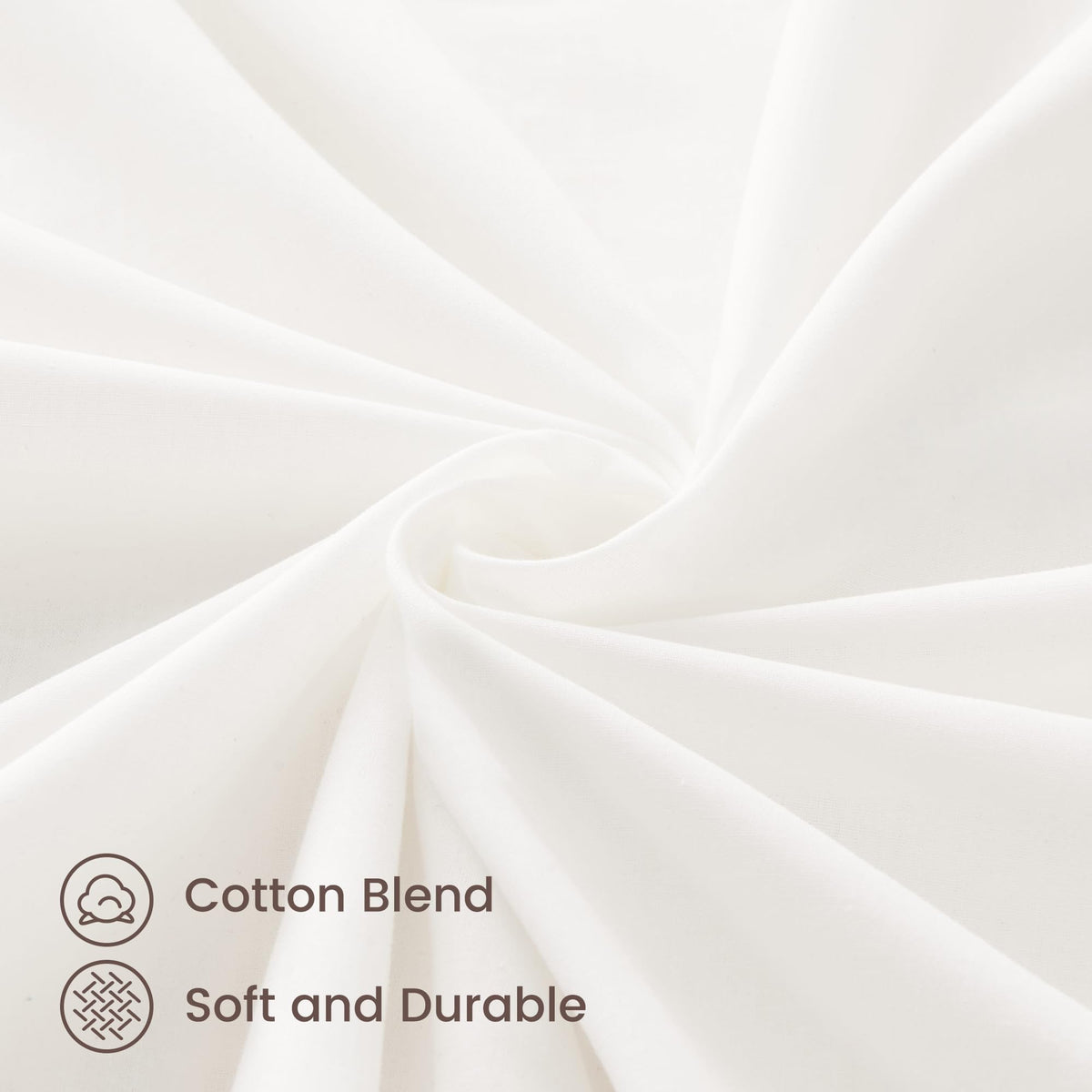 LINENLINK Luxury Cotton Blend Fitted Sheet Only- Soft & Breathable Fitted Sheet with 40cm Deep Pocket - Shrinkage & Fade Resistant