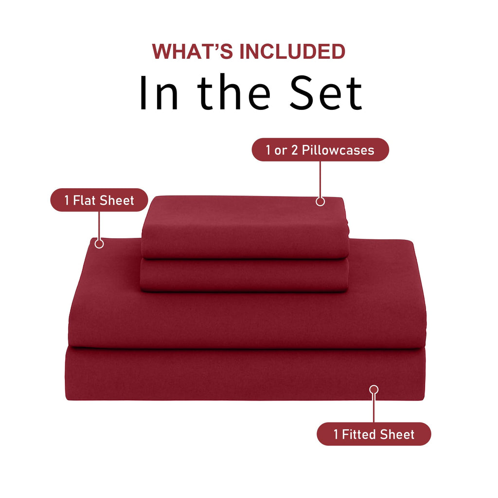LINENLINK Hotel Quality Sheet Set – 4 Piece 2000TC Ultra Soft Durable Brushed Microfibre – 40cm Deep Pocket Fitted Sheet, Flat Sheet & 2 Pillowcases – Wrinkle-Free & Easy Care