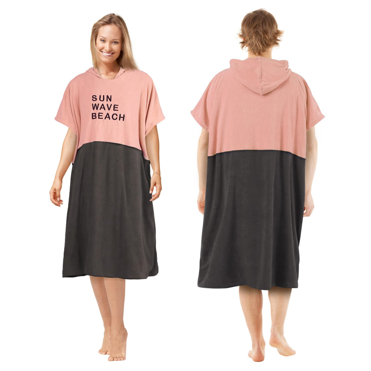LINENLINK Surf Poncho Changing Robe with Hood Quick Dry Microfiber Changing Towel for Outdoor Surfing Men Women