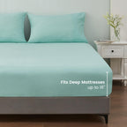 LINENLINK Luxury Cotton Blend Fitted Sheet Only- Soft & Breathable Fitted Sheet with 40cm Deep Pocket - Shrinkage & Fade Resistant