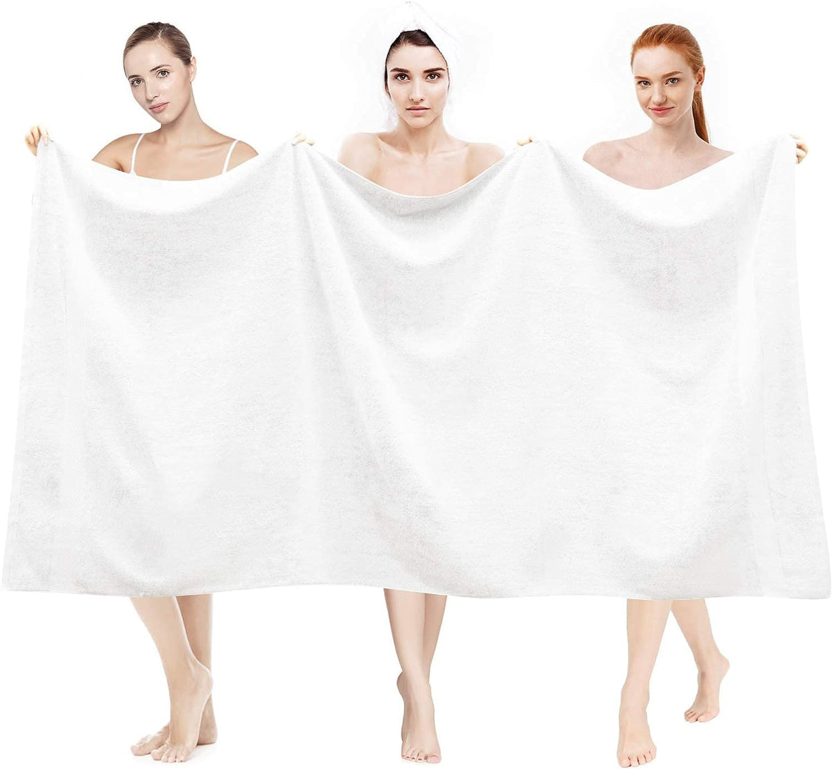 LINENLINK 100% Cotton Extra Large Bath Sheets, 2 Pack