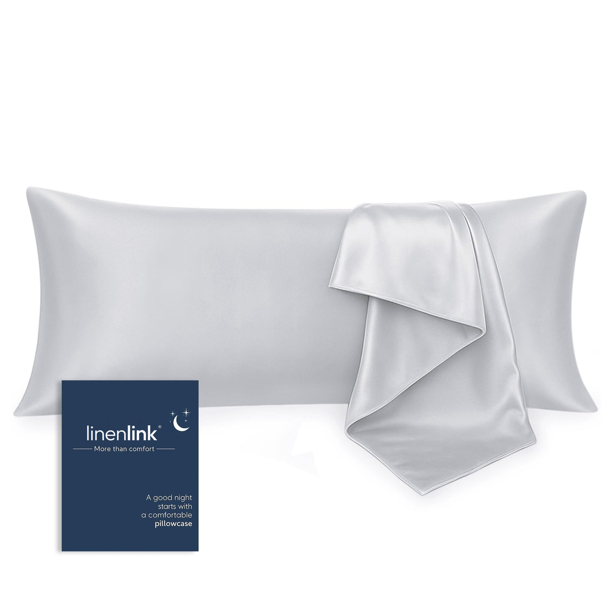 LINENLINK Silky Satin Pillowcases, 2 Pack