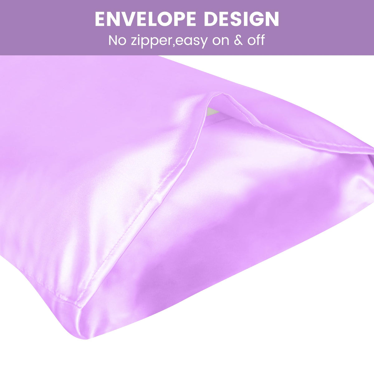 LINENLINK Silky Satin Pillowcases, 2 Pack