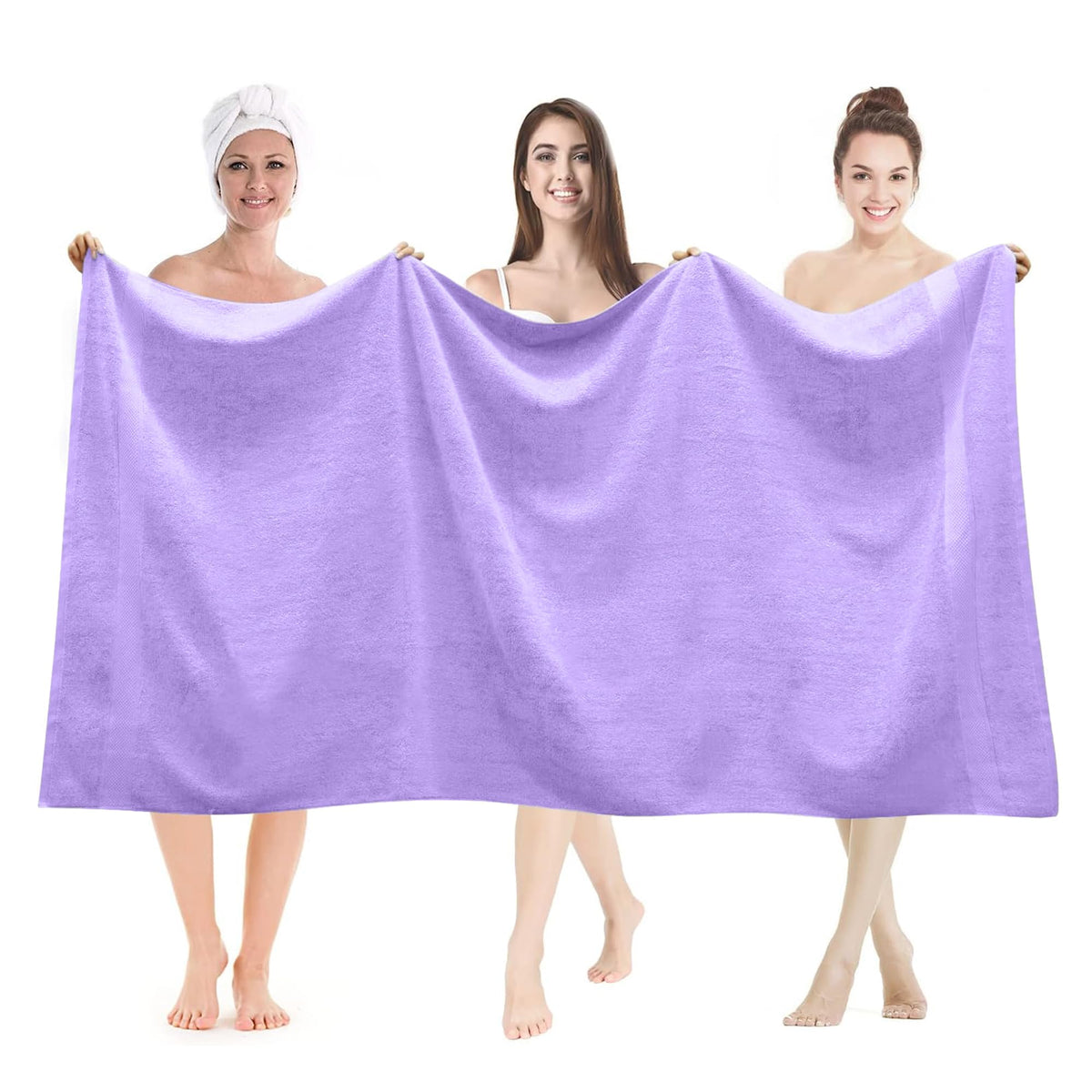 LINENLINK 100% Cotton Extra Large Bath Sheets, 2 Pack