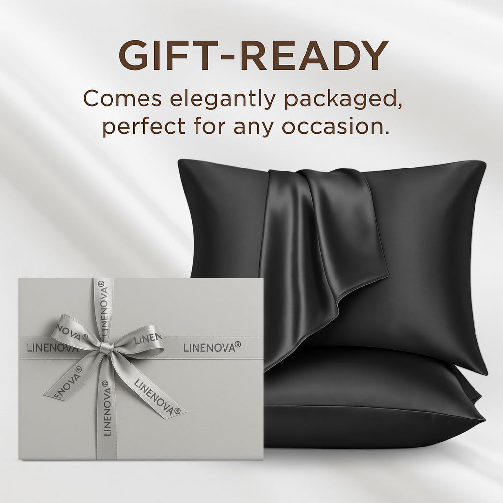 LINENLINK 100% Mulberry Silk Pillowcases, 2 Pack