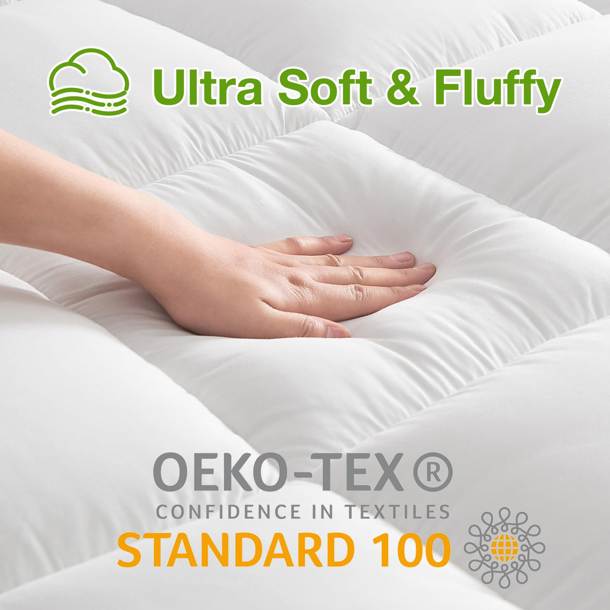 LINENLINK Bamboo Mattress Topper 5cm Hotel Style Plush Comfort
