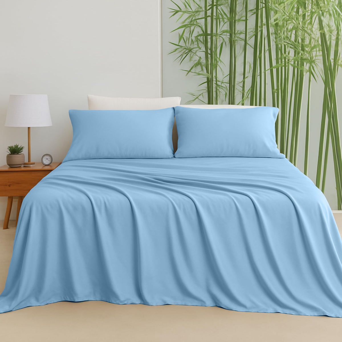 LINENLINK 100% Bamboo Sheet Set 4 Piece for Hot Sleepers