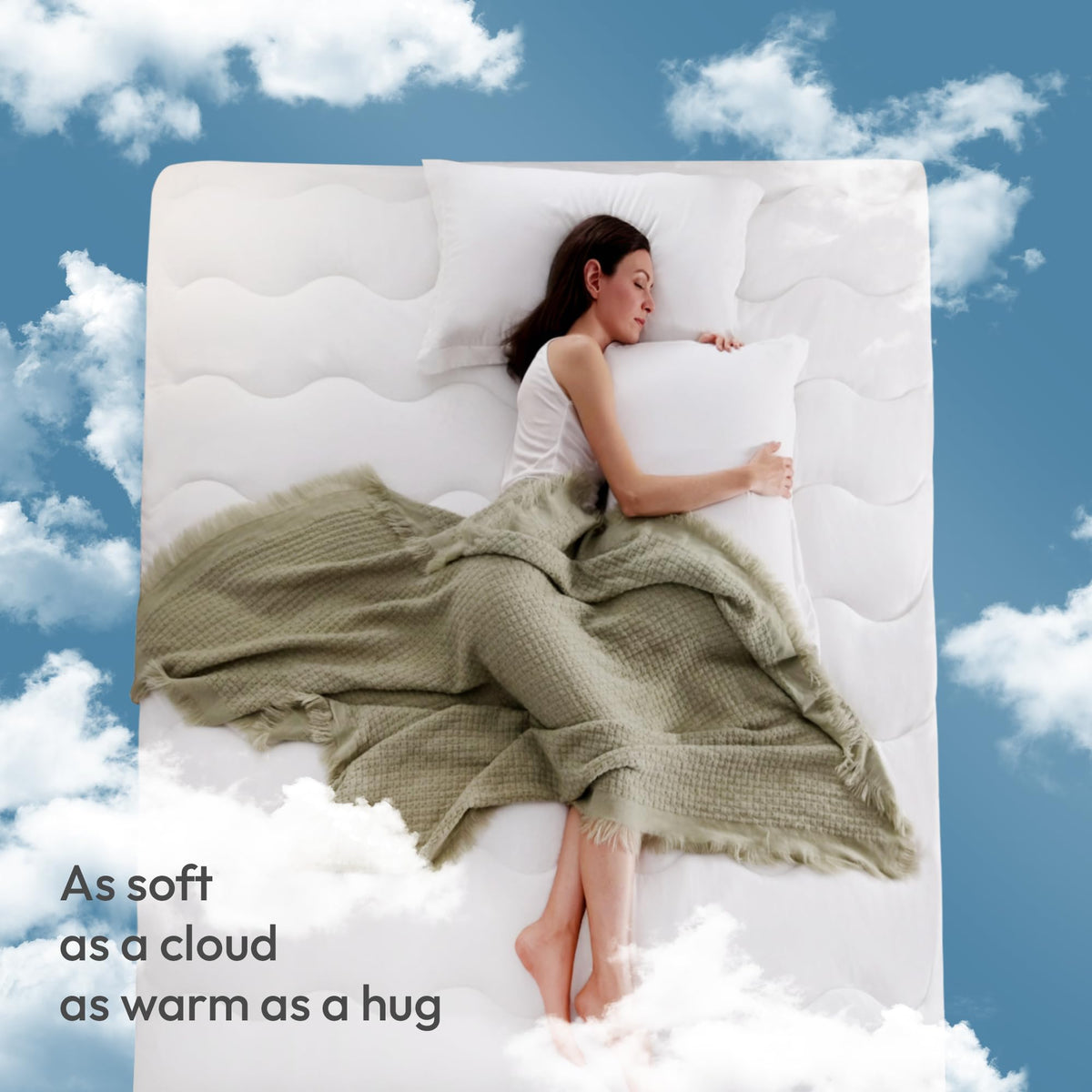 LINENLINK Warm Mattress Topper – 5cm Thick, Coral Fleece Winter Side, Cooling Reverse, 1000GSM Fill, Soft, Breathable & Washable, 45cm Deep Pocket