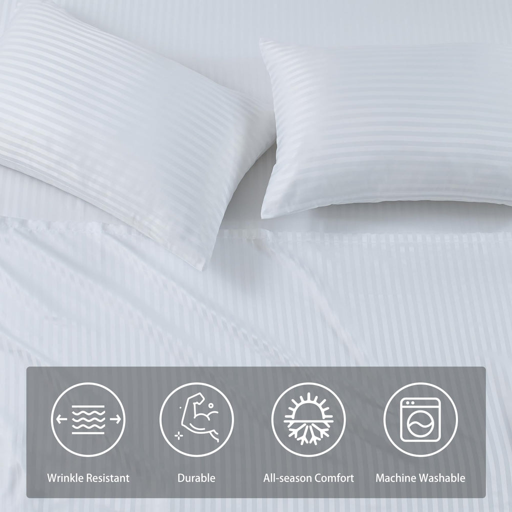 LINENLINK Hotel-Quality Stripe Bed Sheet Set
