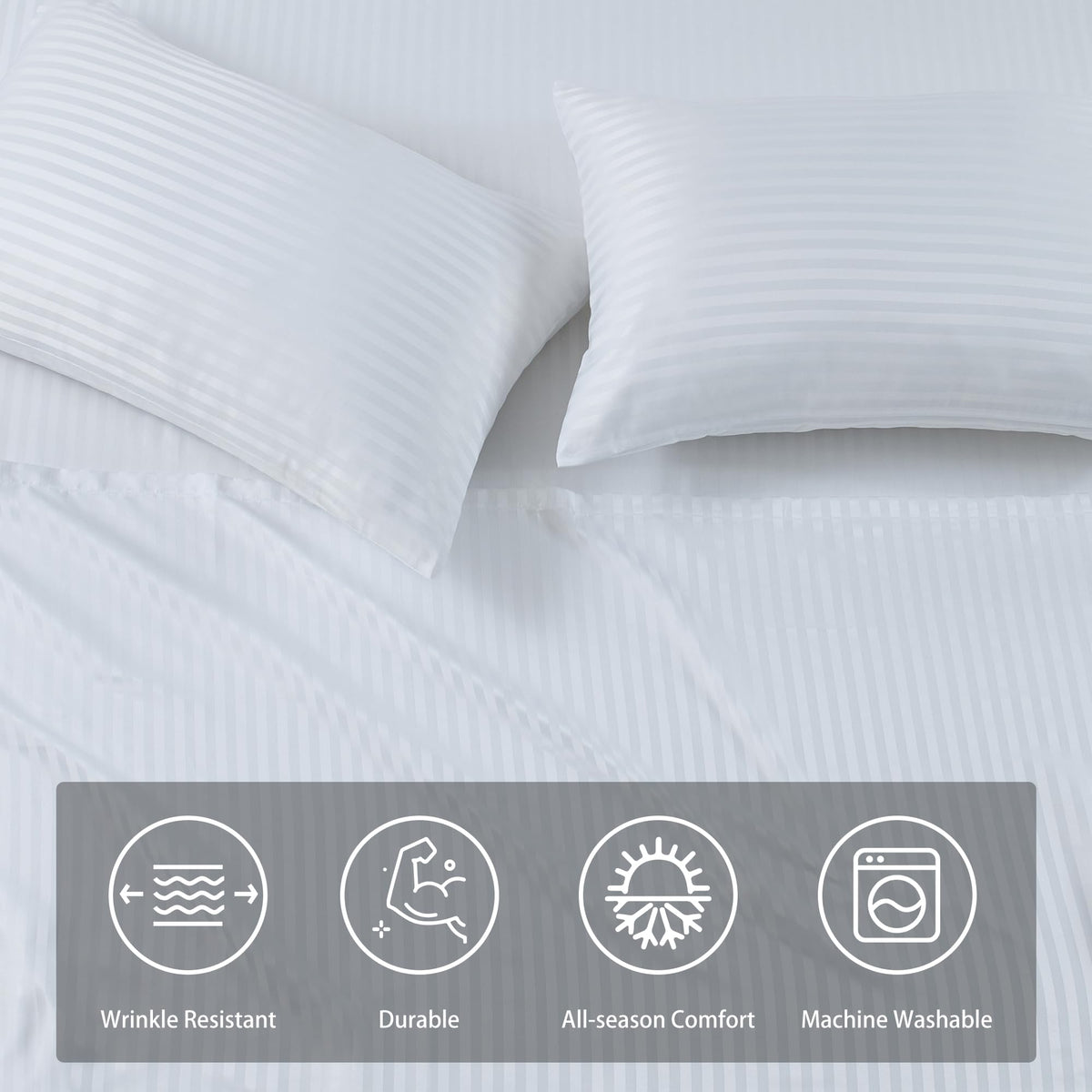 LINENLINK Hotel-Quality Stripe Bed Sheet Set