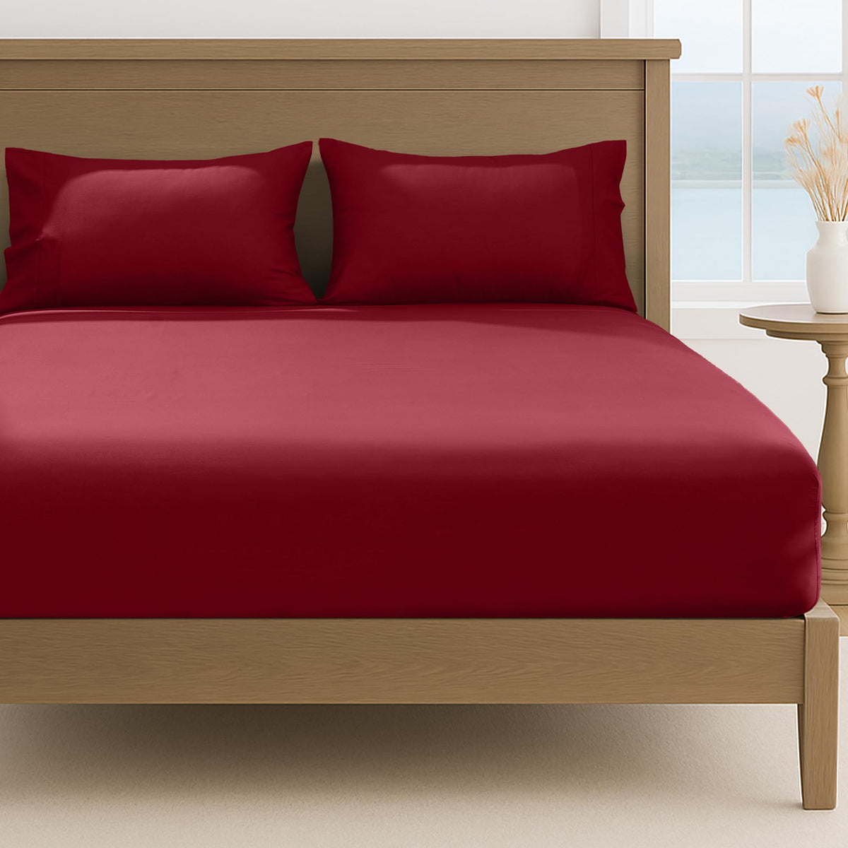 LINENLINK 1800TC Microfibre Fitted Sheet & 2 Pillowcases