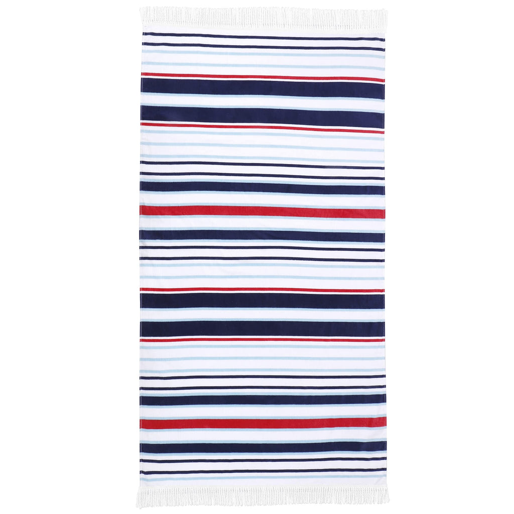 LINENLINK 100% Cotton Beach Towel - HAWAII Pattern Sand Free Beach Blanket Soft and Absorbent Towels for Swimming, Sports, Beach, Gym, Travel
