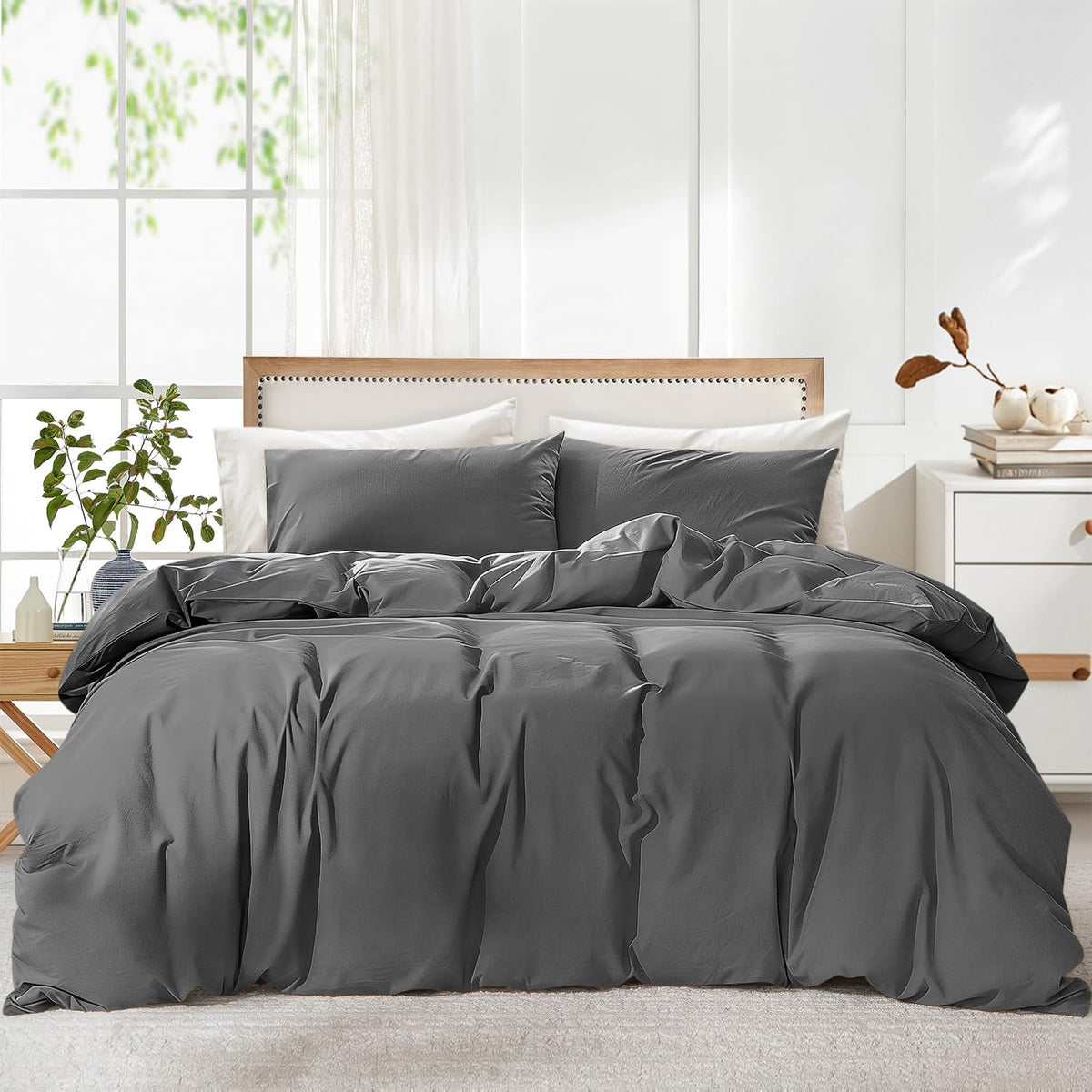 LINENLINK Vintage Washed Microfibre Quilt Cover Set