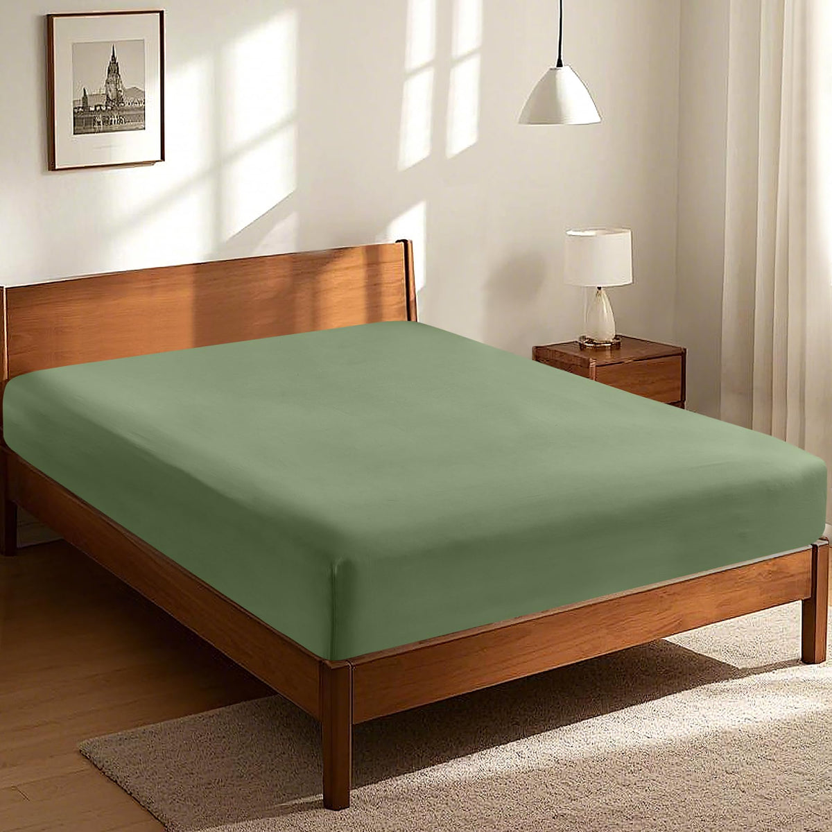 LINENLINK Fitted Sheet – 100% Vintage Washed Cotton - Naturally Soft & Breathable, 40cm Deep Pocket