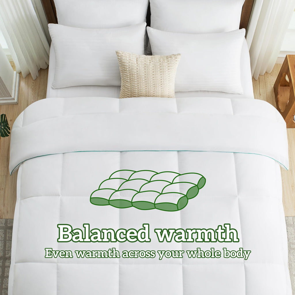 LINENLINK Bamboo Quilt - 300GSM Soft & Breathable All Season Doona, Hypoallergenic & Anti-Bacterial Duvet for Everyday Comfort, Machine Washable