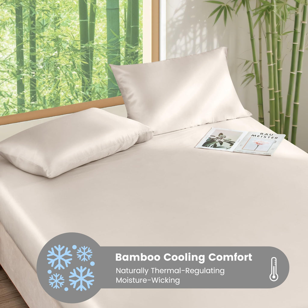 LINENLINK 100% Bamboo Sheet Set 4 Piece for Hot Sleepers