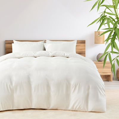 LINENLINK 100% Bamboo Quilt Cover Set for Hot Sleepers, Teal Blue