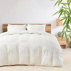 LINENLINK 100% Bamboo Quilt Cover Set for Hot Sleepers, Teal Blue
