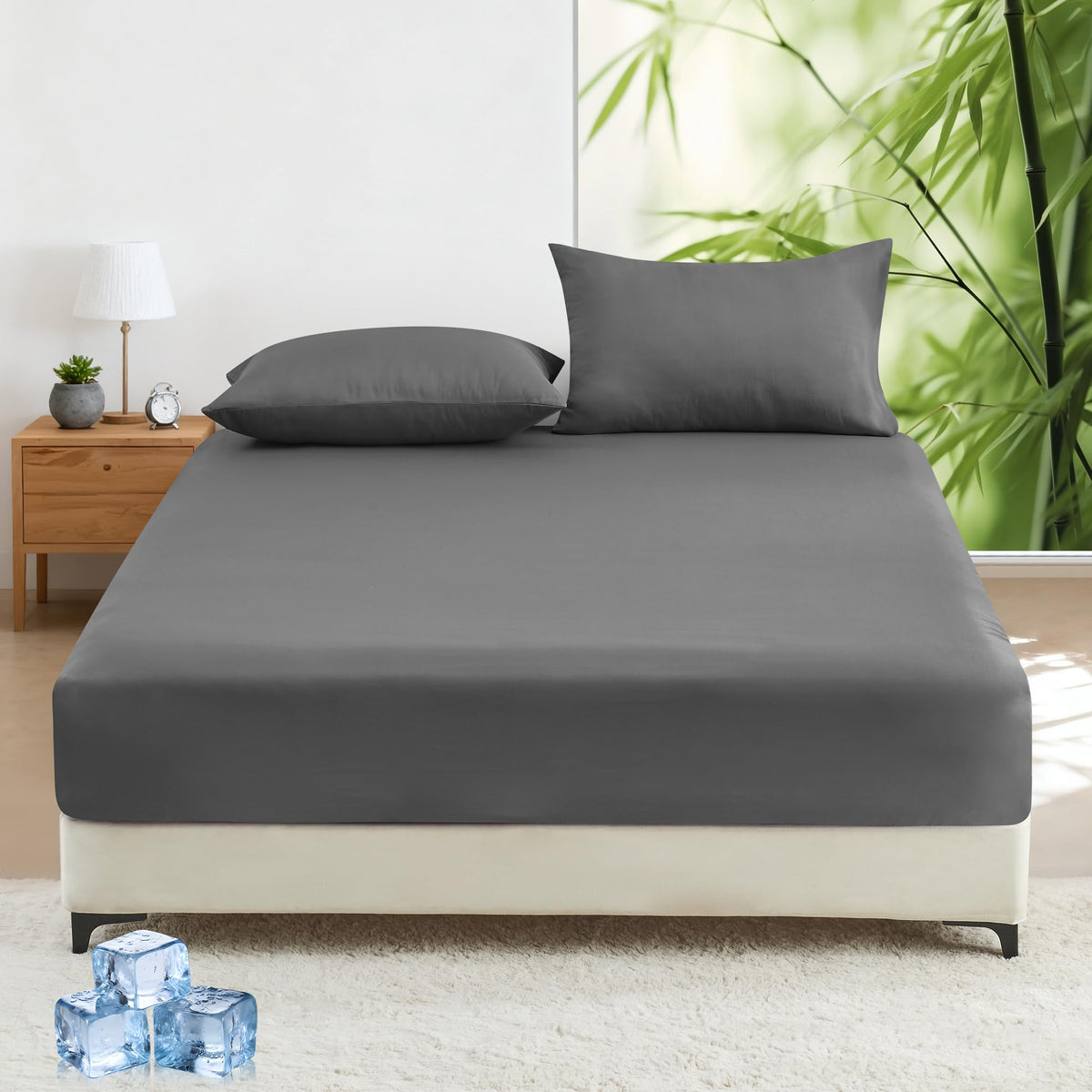 LINENLINK 2000TC Bamboo Fitted Sheet for Hot Sleepers