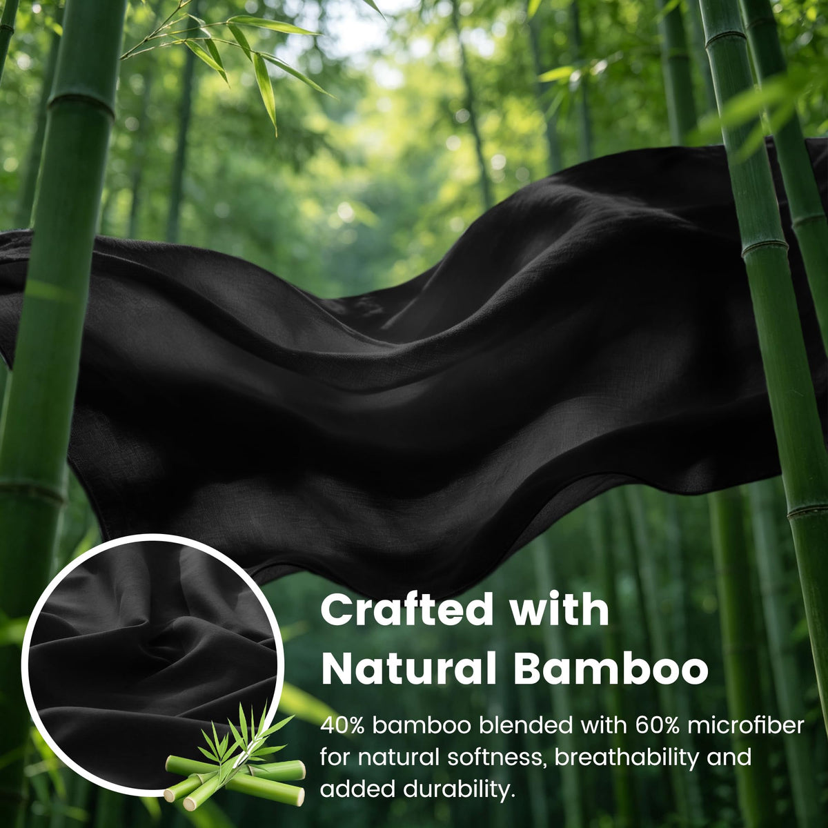 LINENLINK Bamboo Blend Fitted Sheet & 2 Pillowcases
