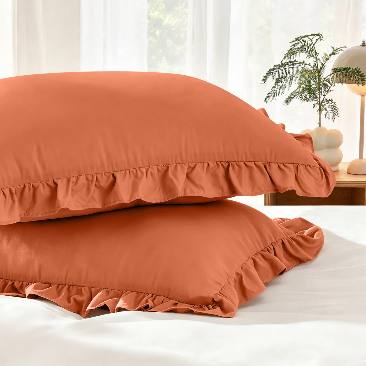 LINENLINK Ruffled Pillowcases Set of 2