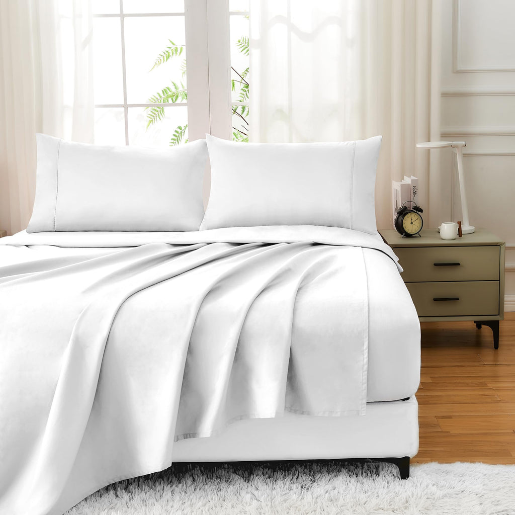 LINENLINK Hotel-Quality 100% Cotton Bed Sheet Set