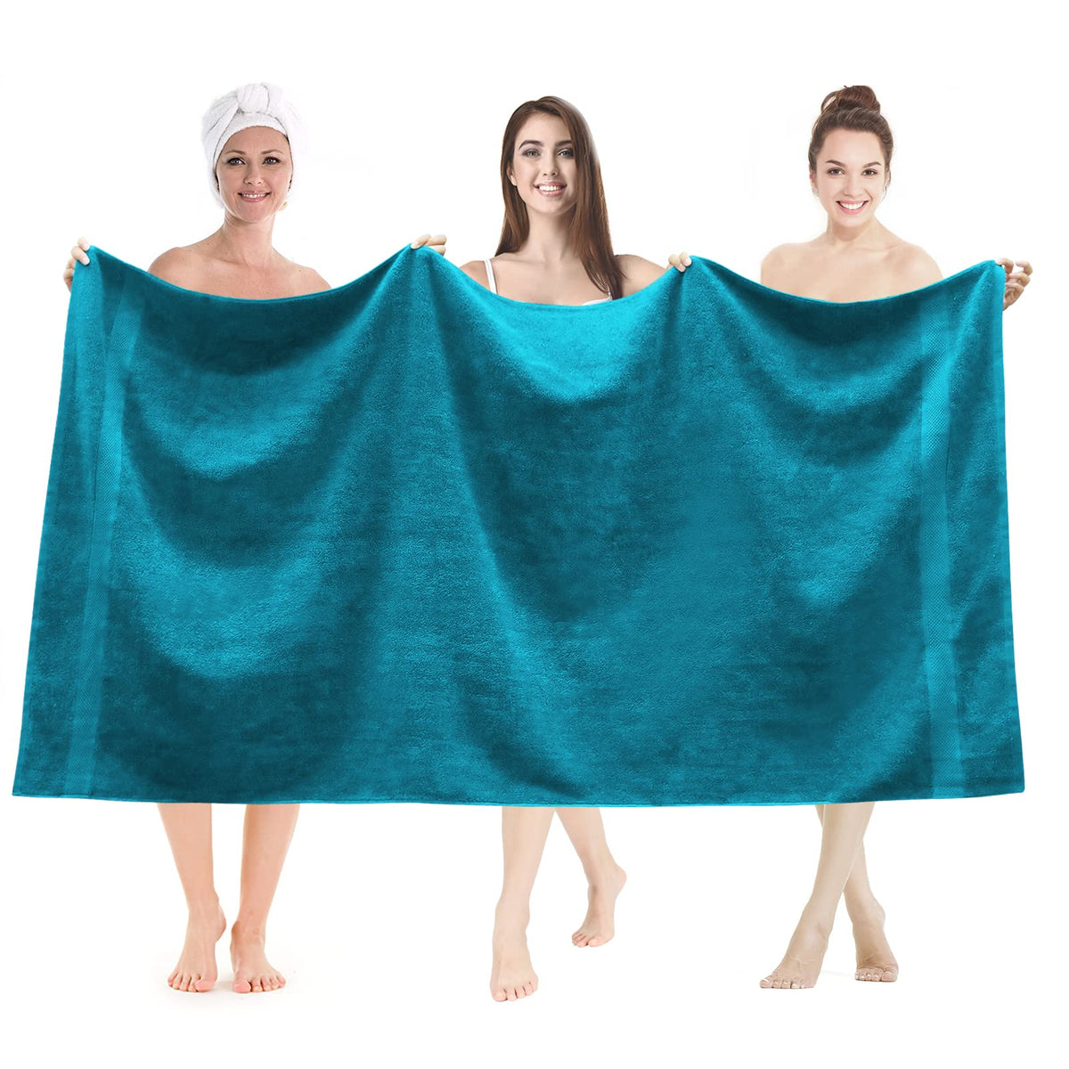 LINENLINK 100% Cotton Extra Large Bath Sheets, 2 Pack