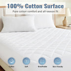 LINENLINK 100% Cotton Quilted Mattress Pad Protector