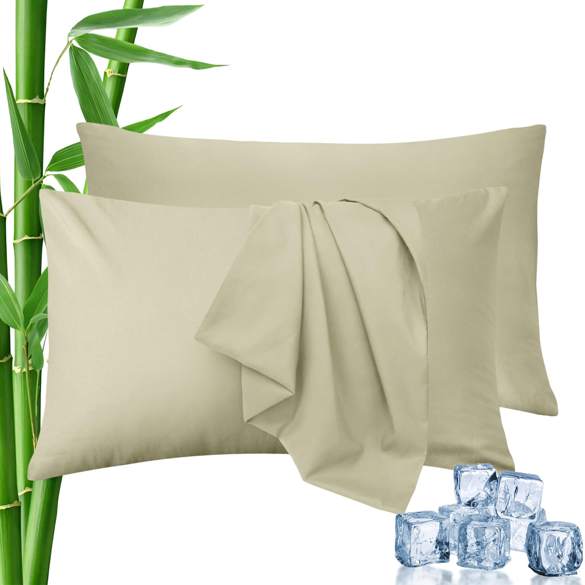 LINENLINK Bamboo Blend Pillowcases, 2 Pack