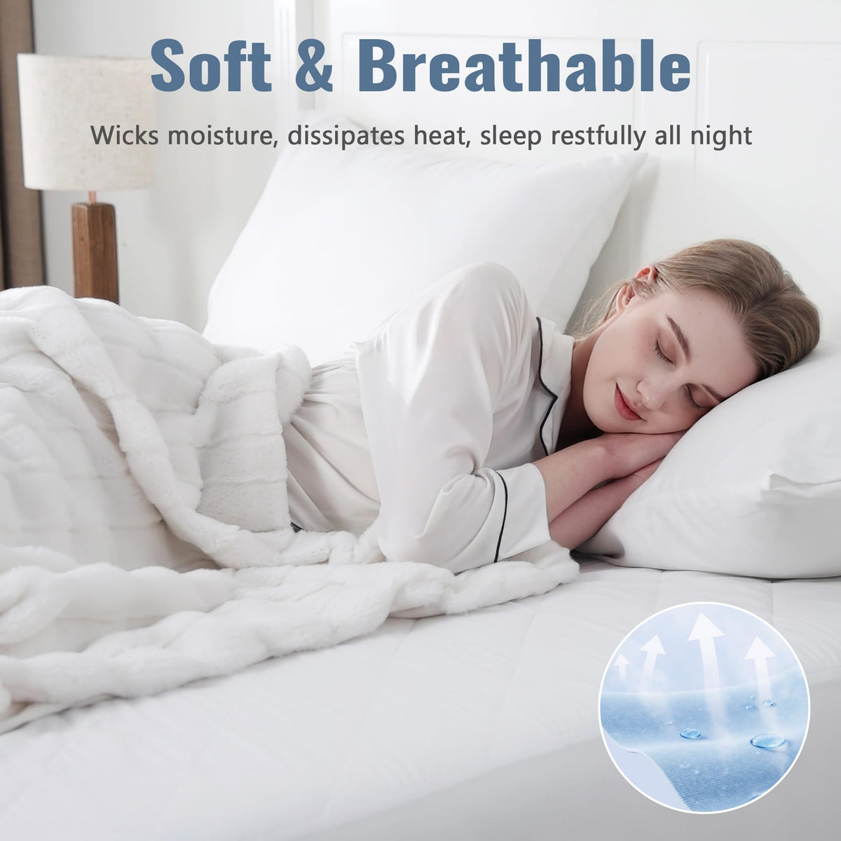 LINENLINK 100% Cotton Quilted Mattress Pad Protector