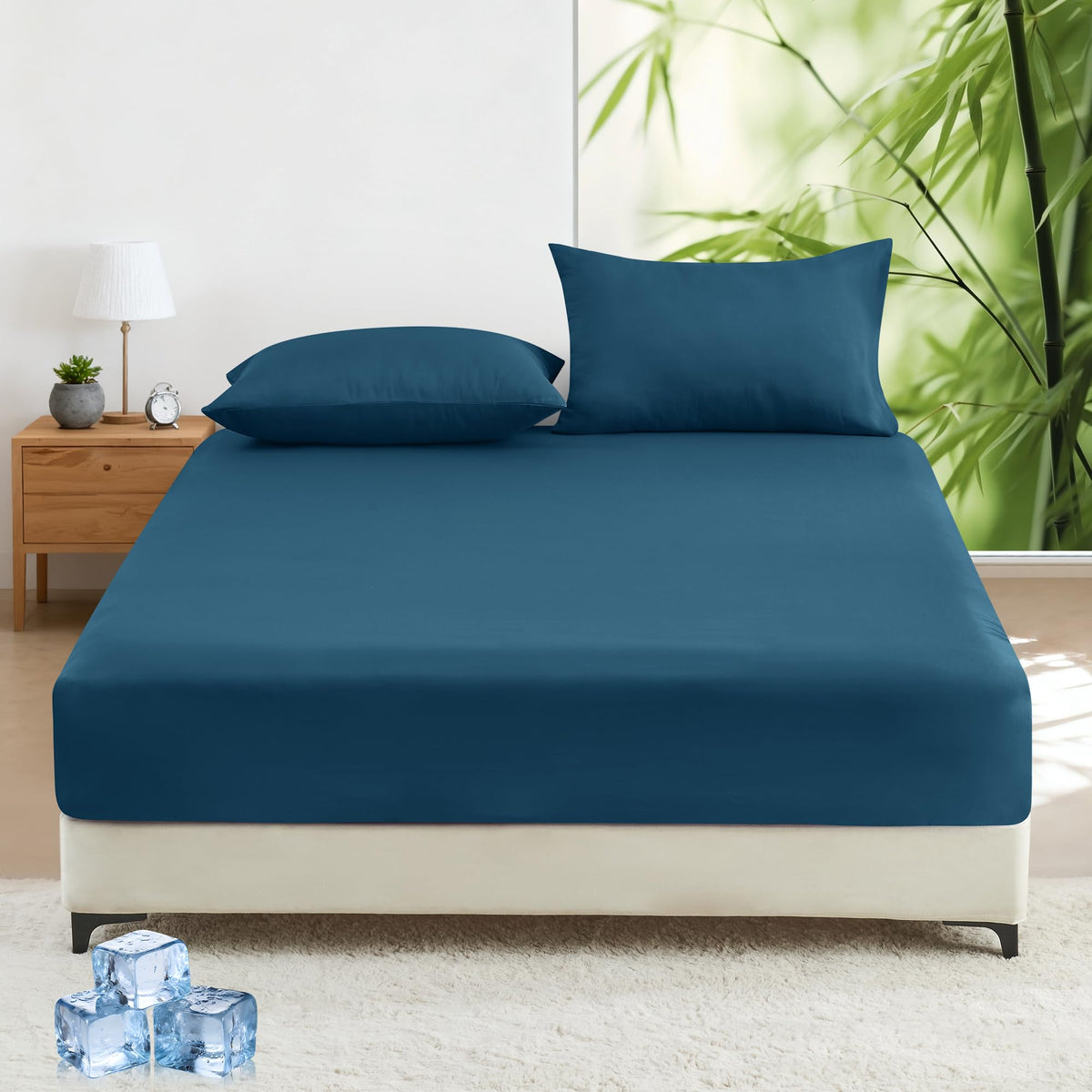 LINENLINK 2000TC Bamboo Fitted Sheet for Hot Sleepers