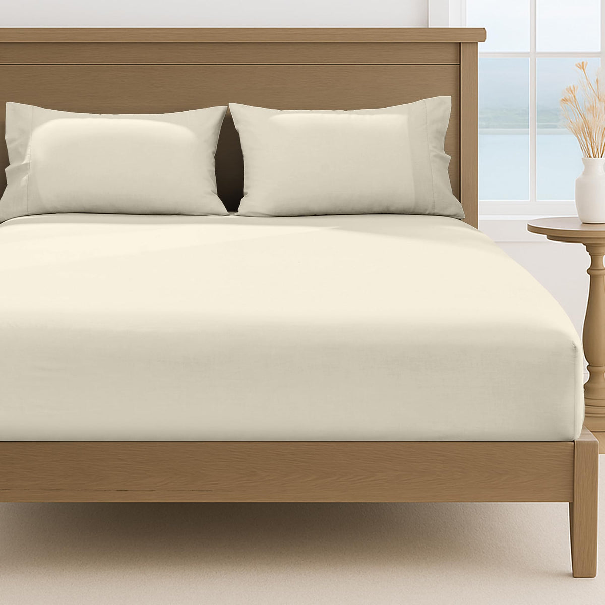 LINENLINK 1800TC Microfibre Fitted Sheet & 2 Pillowcases
