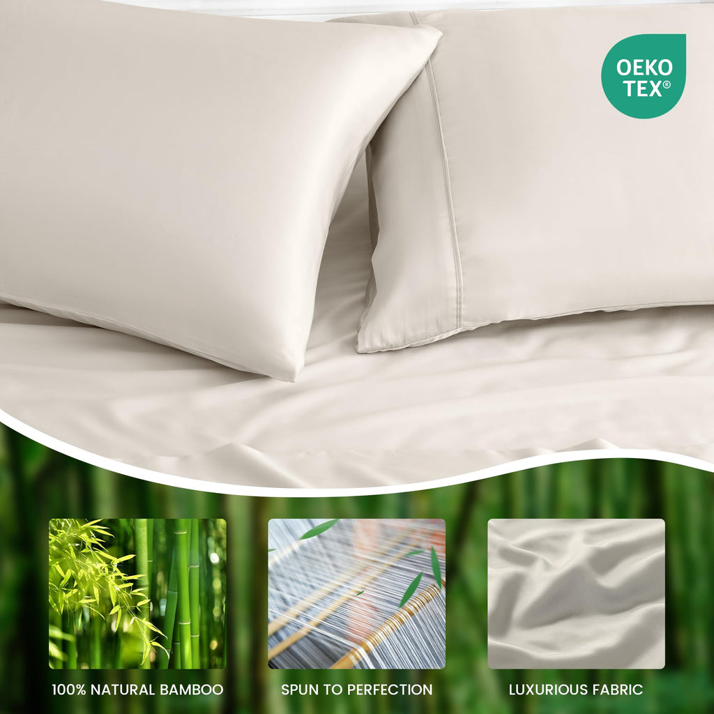 LINENLINK 100% Bamboo Sheet Set 4 Piece for Hot Sleepers