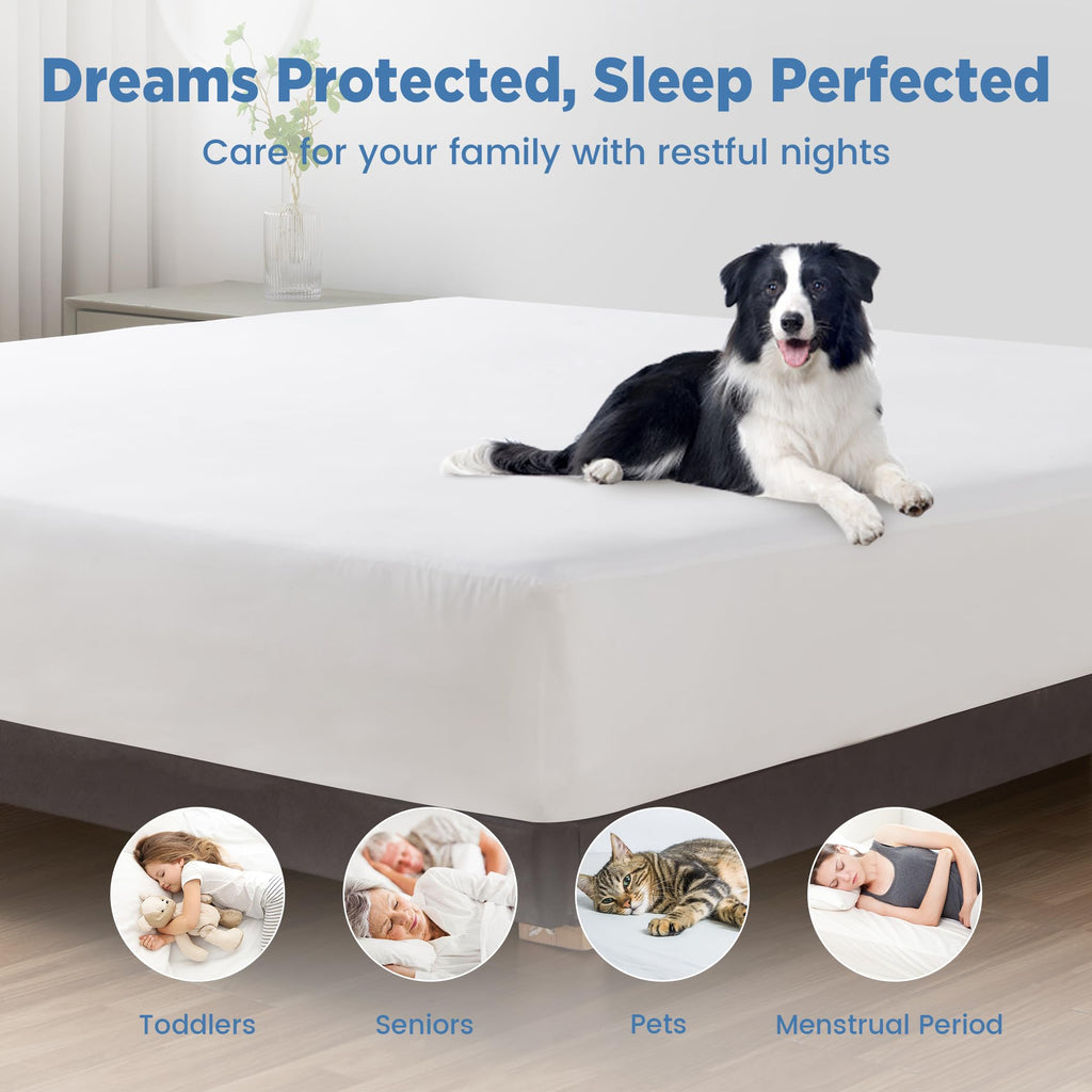 LINENLINK 100% Waterproof Mattress Protector for Kids & Pet Accidents
