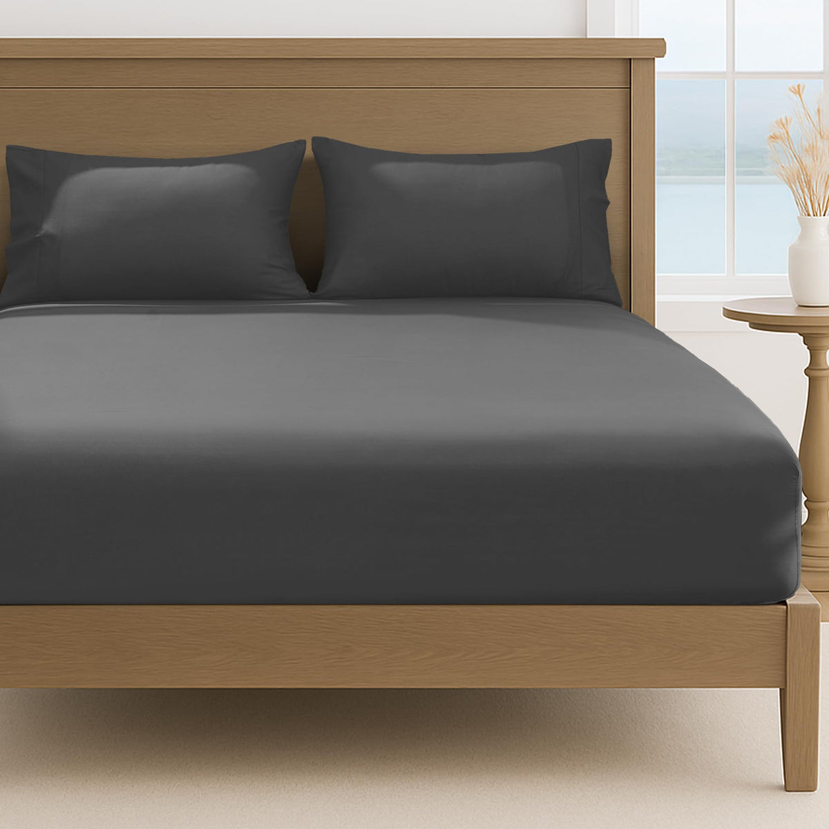 LINENLINK 1800TC Microfibre Fitted Sheet & 2 Pillowcases