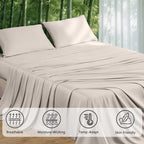 LINENLINK 100% Bamboo Sheet Set 4 Piece for Hot Sleepers